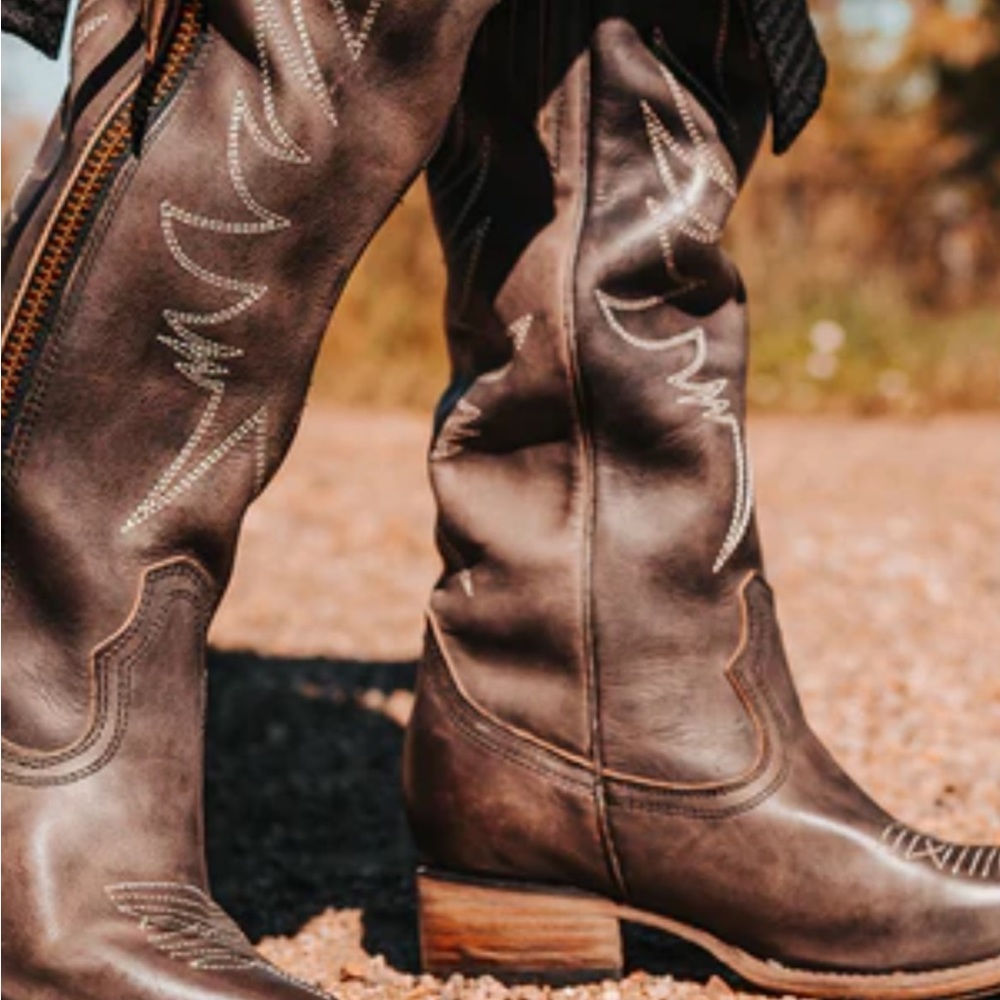 NWT Freebird Whisper Distressed Dark BrownLeather Boots